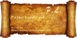 Palku Loránd névjegykártya